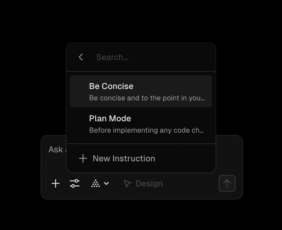 Instructions dialog in v0